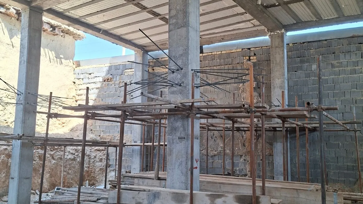 اتمام کار کاشت میلگرد در ستون