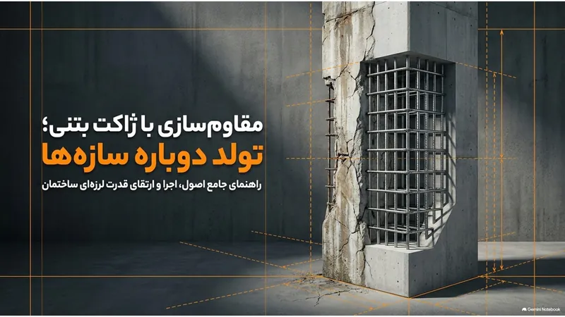 مقاوم‌سازی با ژاکت بتنی؛ ستون بتنی با شبکه آرماتور جدید پیش از بتن‌ریزی ژاکت
