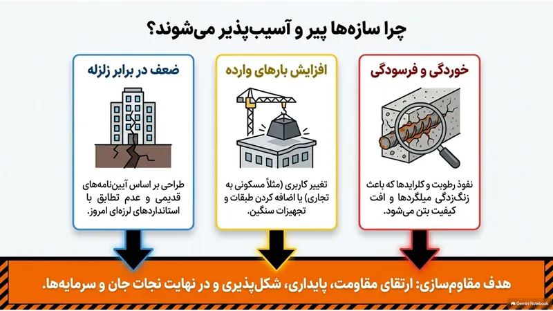 چرا سازه‌ها به مقاوم‌سازی نیاز پیدا می‌کنند؟