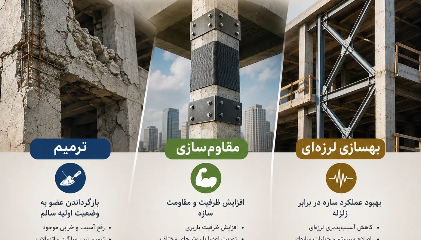 تفاوت مقاوم سازی، ترمیم و بهسازی لرزه ای چیست؟