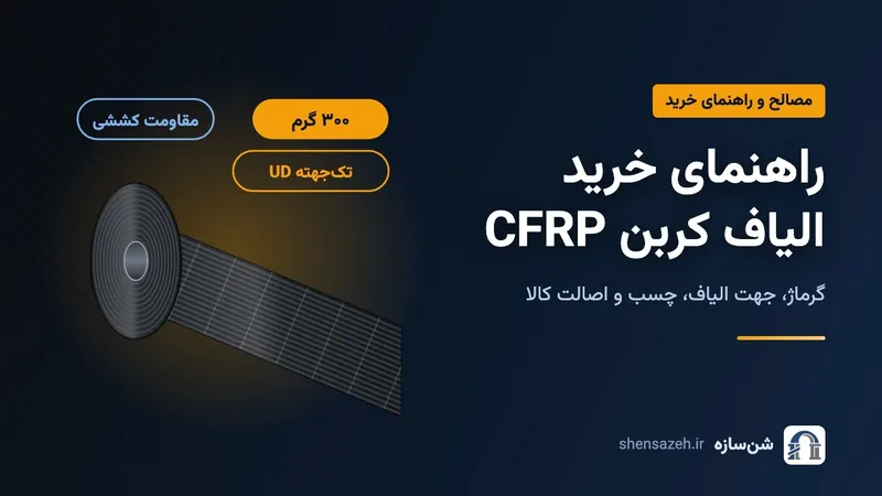 رول الیاف کربن تک‌جهته UD ۳۰۰ گرمی برای مقاوم‌سازی با CFRP