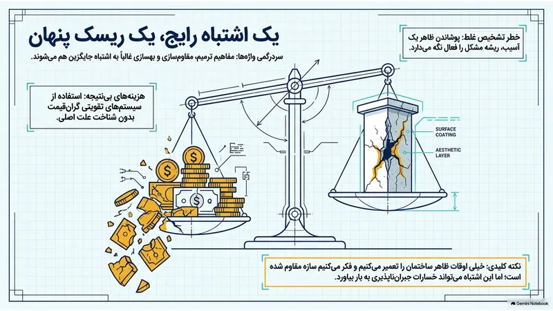 اشتباه رایج: پوشاندن ظاهری ترک بدون شناخت علت اصلی آسیب سازه