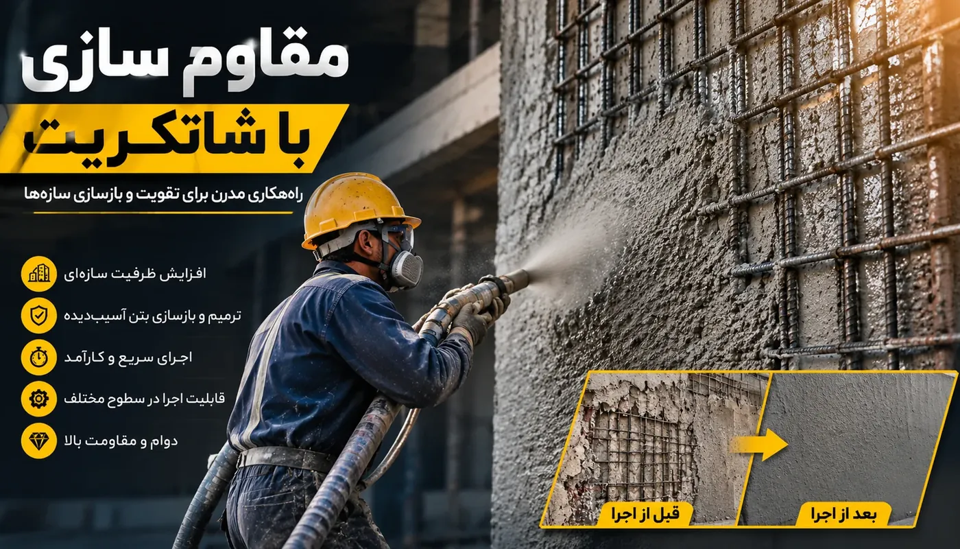 مقاوم سازی با شاتکریت؛ راهنمای جامع بتن پاششی، روش اجرا، مزایا، معایب و نکات اجرایی
