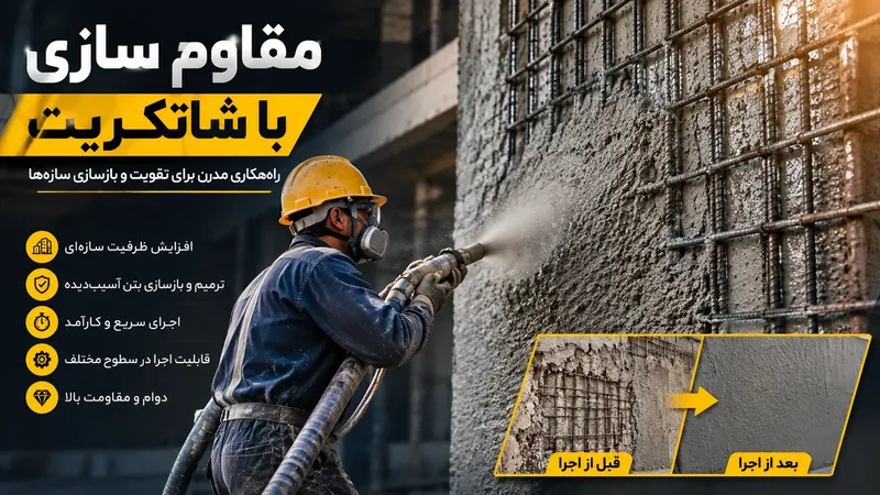 مقاوم سازی با شاتکریت؛ راهنمای جامع بتن پاششی، روش اجرا، مزایا، معایب و نکات اجرایی
